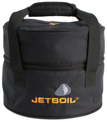 Jetboil Genesis System Bag keeps stove, FluxPot, and pan protected during backcountry transport.