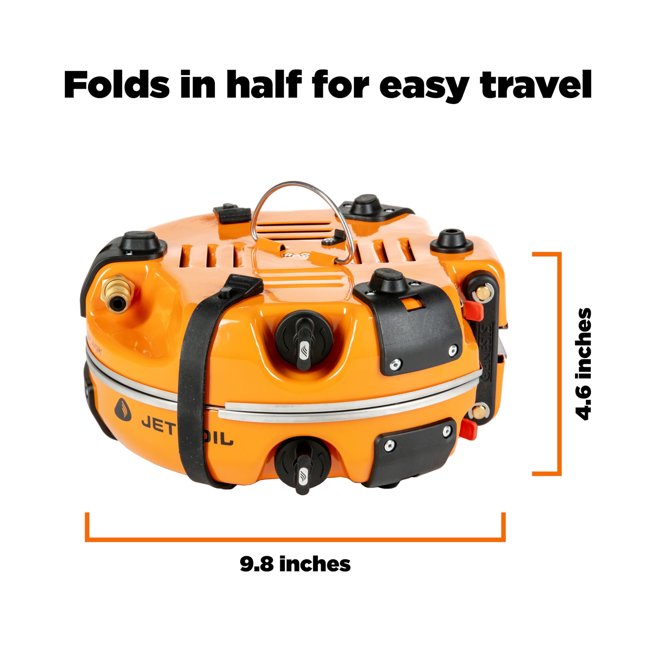 Jetboil Genesis windscreen setup image highlights weather resilience for consistent cooking outdoors.