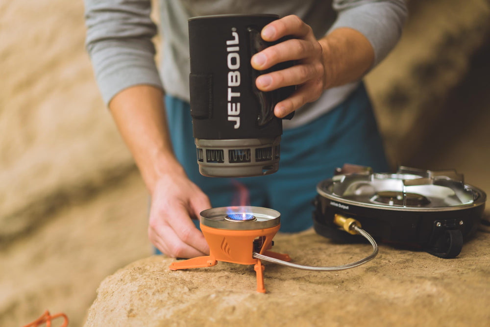 Jetboil HalfGen 9-inch FryPan in use delivering nonstick performance for eggs and pancakes.