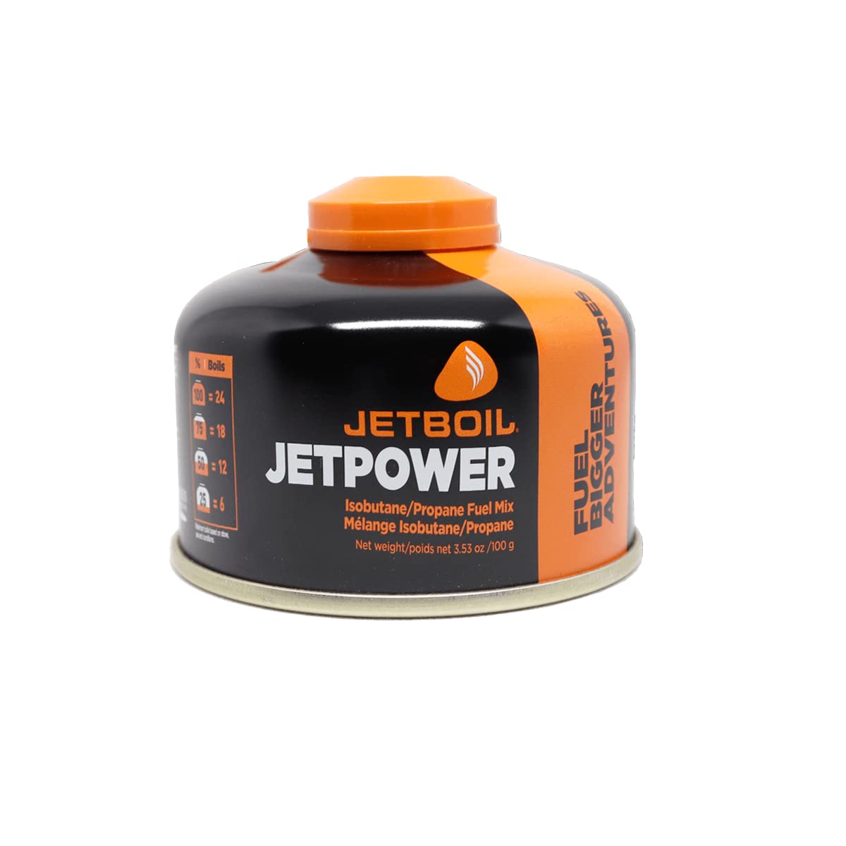 Jetboil JetPower 4-season fuel canister for reliable cold-weather performance.