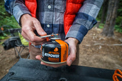 Jetboil JetPower fuel boils water quickly on a camping stove scenario.