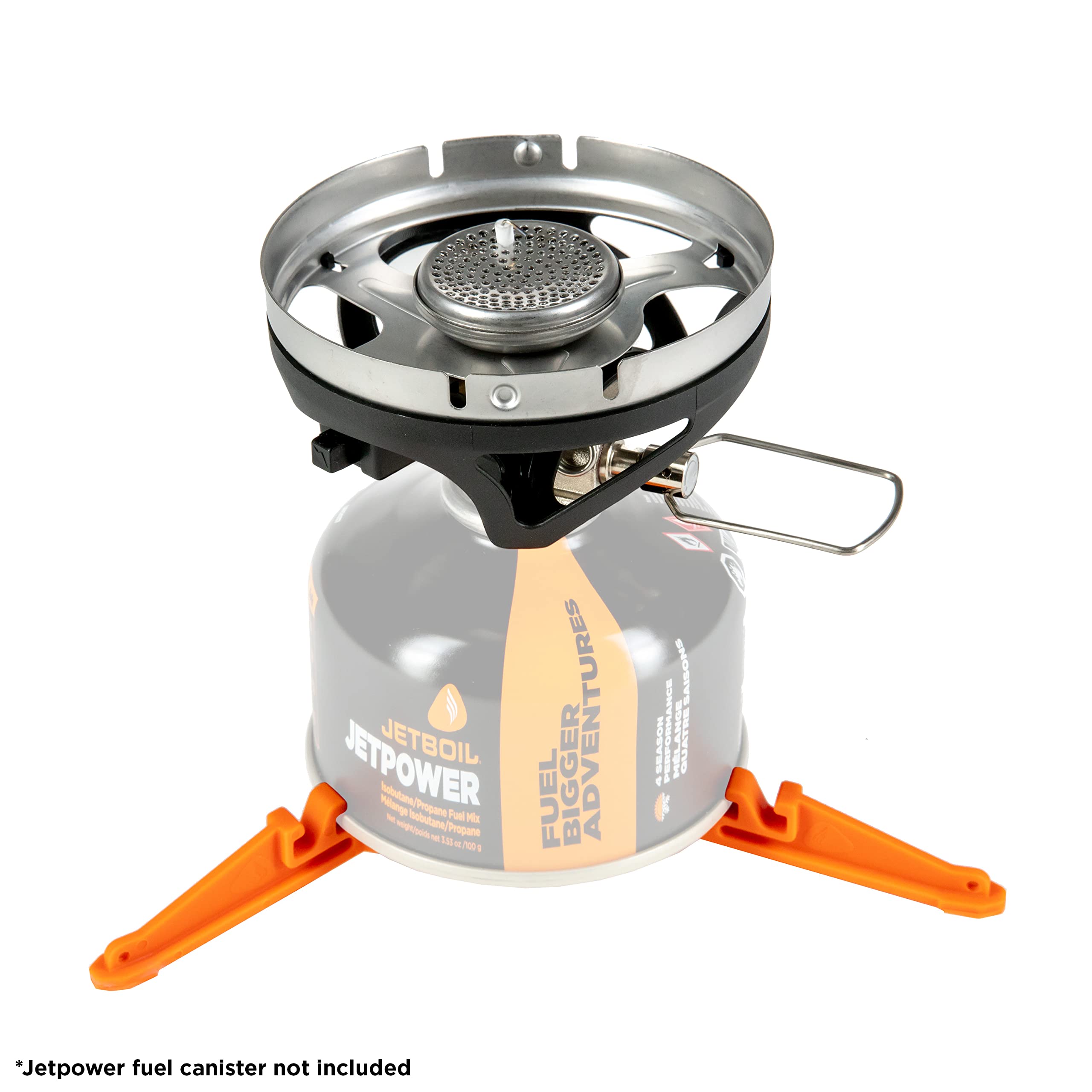 Jetboil MicroMo fuel stabilizer tripod ensures stable setup on uneven ground.