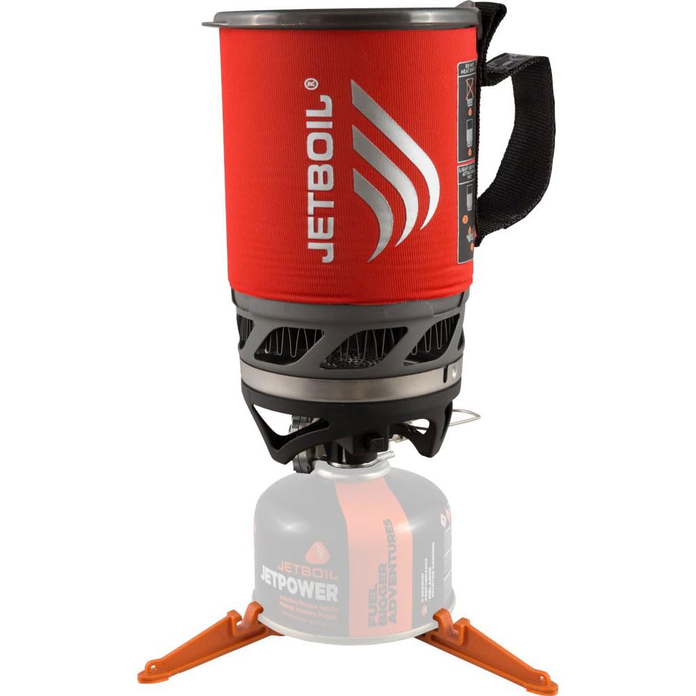Jetboil MicroMo lid with pour spout facilitates easy serving outdoors.