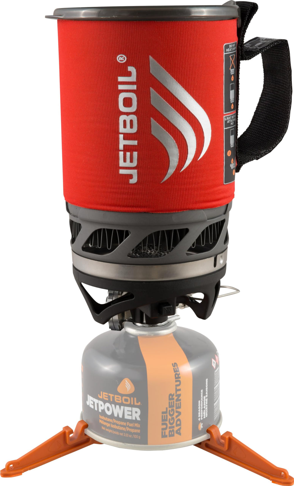 Jetboil MicroMo stove assembly showing compact design for backpacking trips.