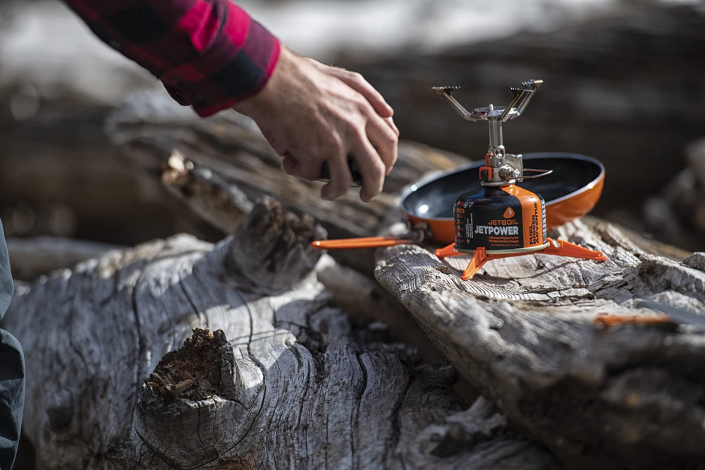 Jetboil MightyMo compatible with skillet and FluxRing pot for versatile meals