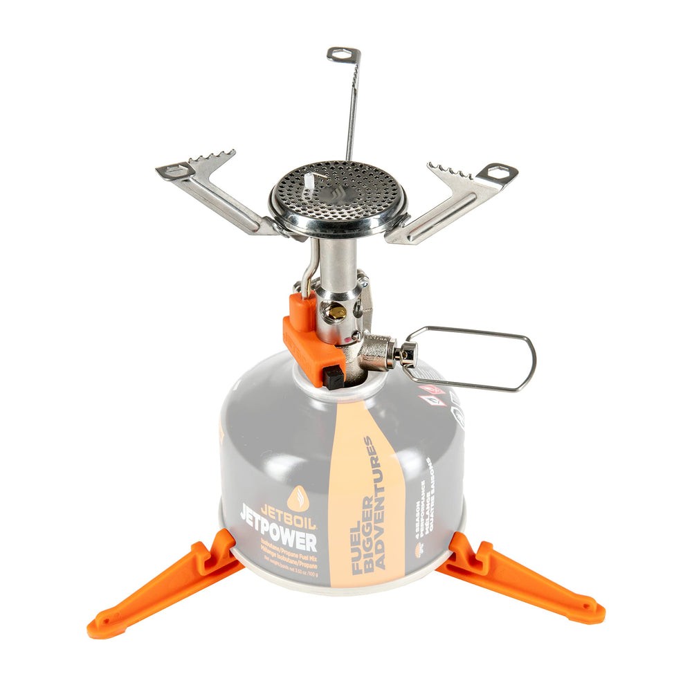 Jetboil MightyMo stove boiling water quickly for a hot camp meal