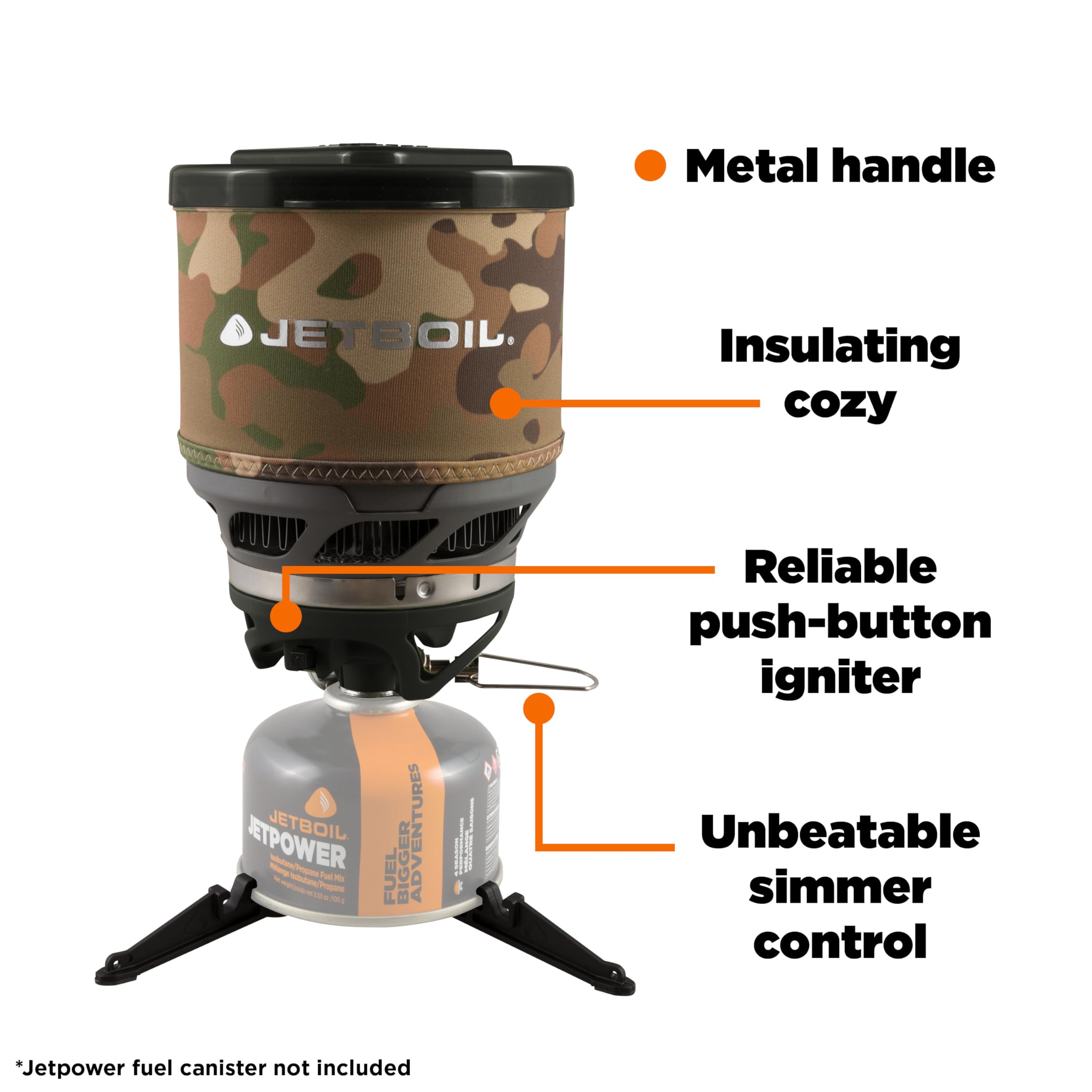 Jetboil MiniMo packs into its cup for minimal gear and weight.