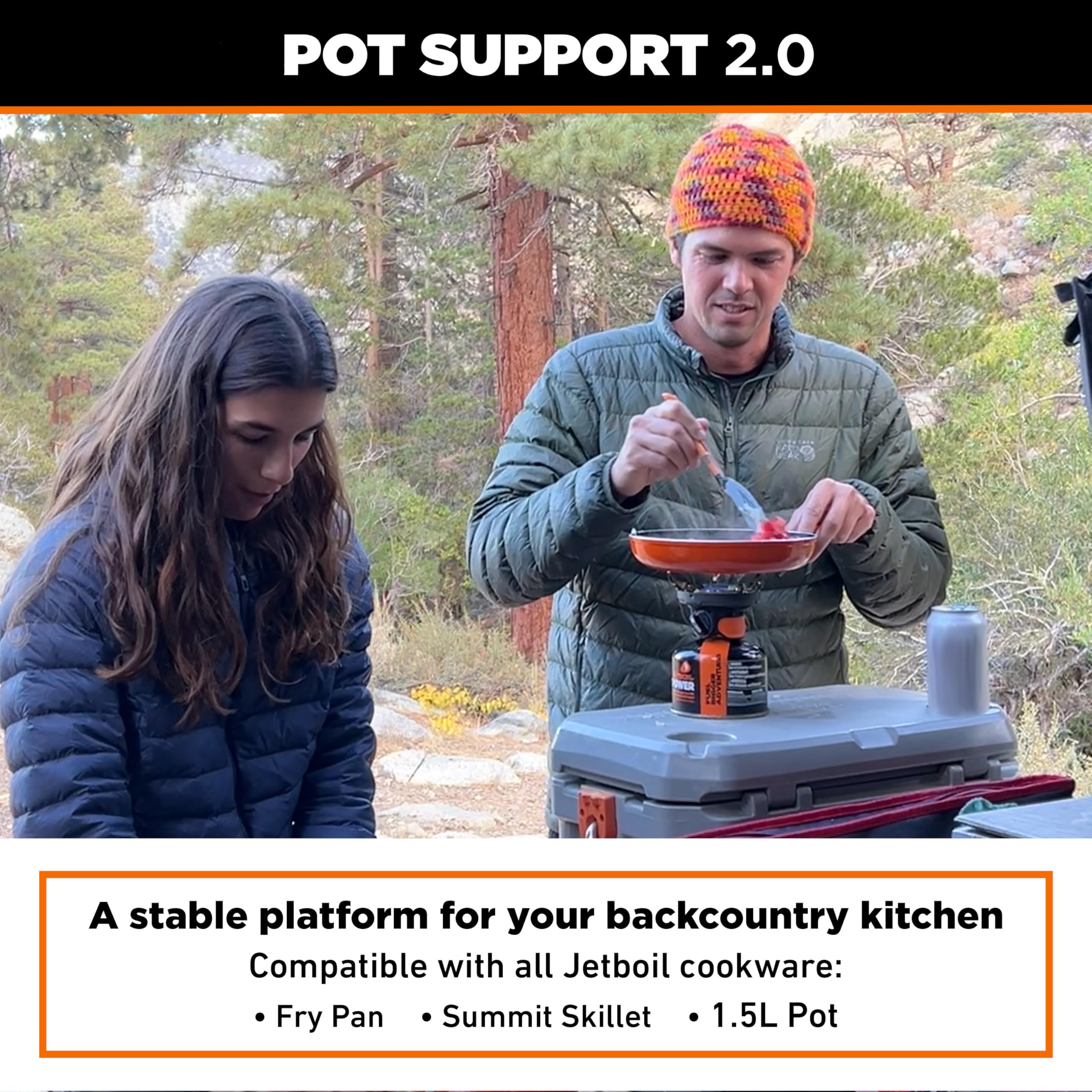 Jetboil Pot Support 2.0 compatible with Flash Java 1.0L for flexible meals.