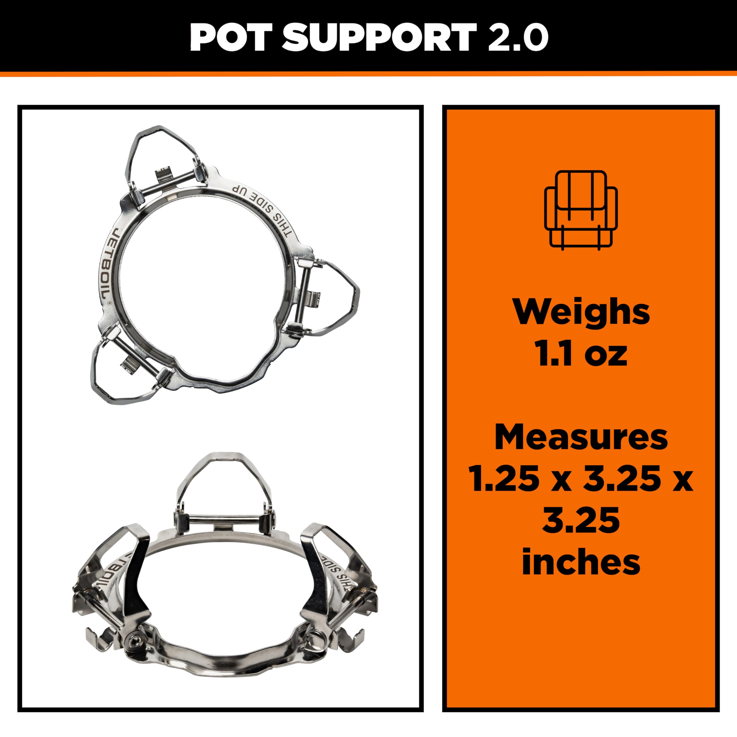 Jetboil Pot Support 2.0 attaches securely to the burner base.