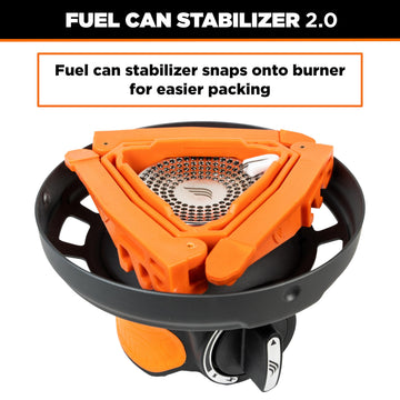 Jetboil stabilizer used on rocky terrain for wobble-free cooking
