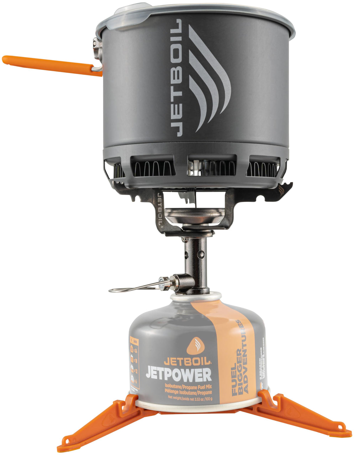 Jetboil Stash titanium burner image shows ultralight backcountry cooking on the go.