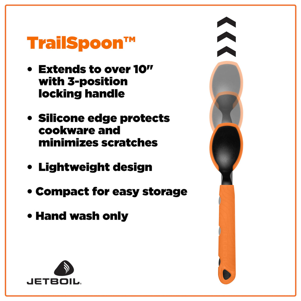 Jetboil TrailSpoon extendable in-pot use for thorough cleaning