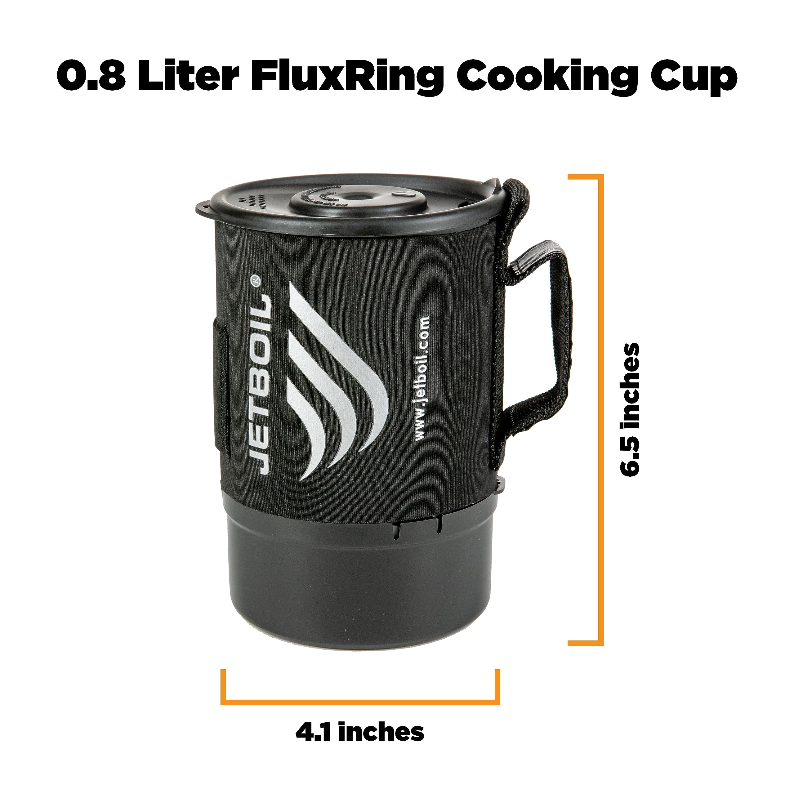 Jetboil Zip fluxring cup with cozy keeps water warm