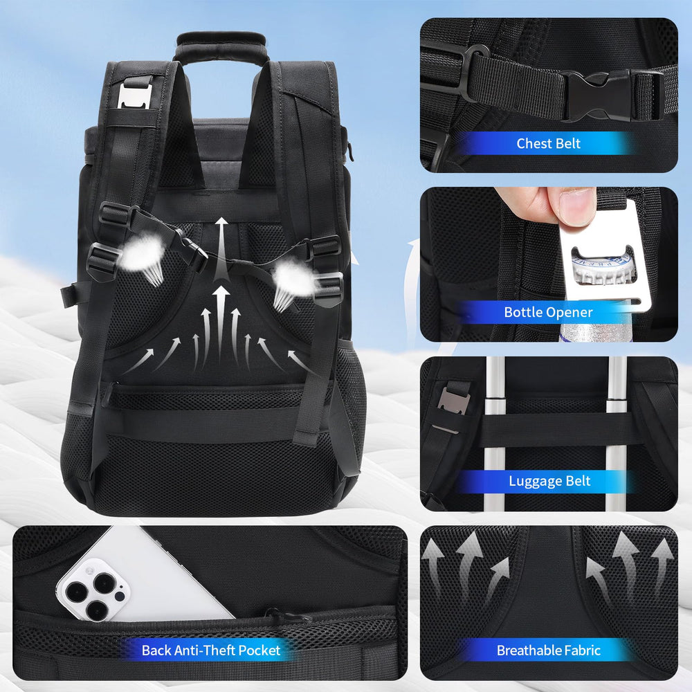 Jetviivid Cooler Backpack bottle-opener strap highlights built-in utility for outdoor trips.