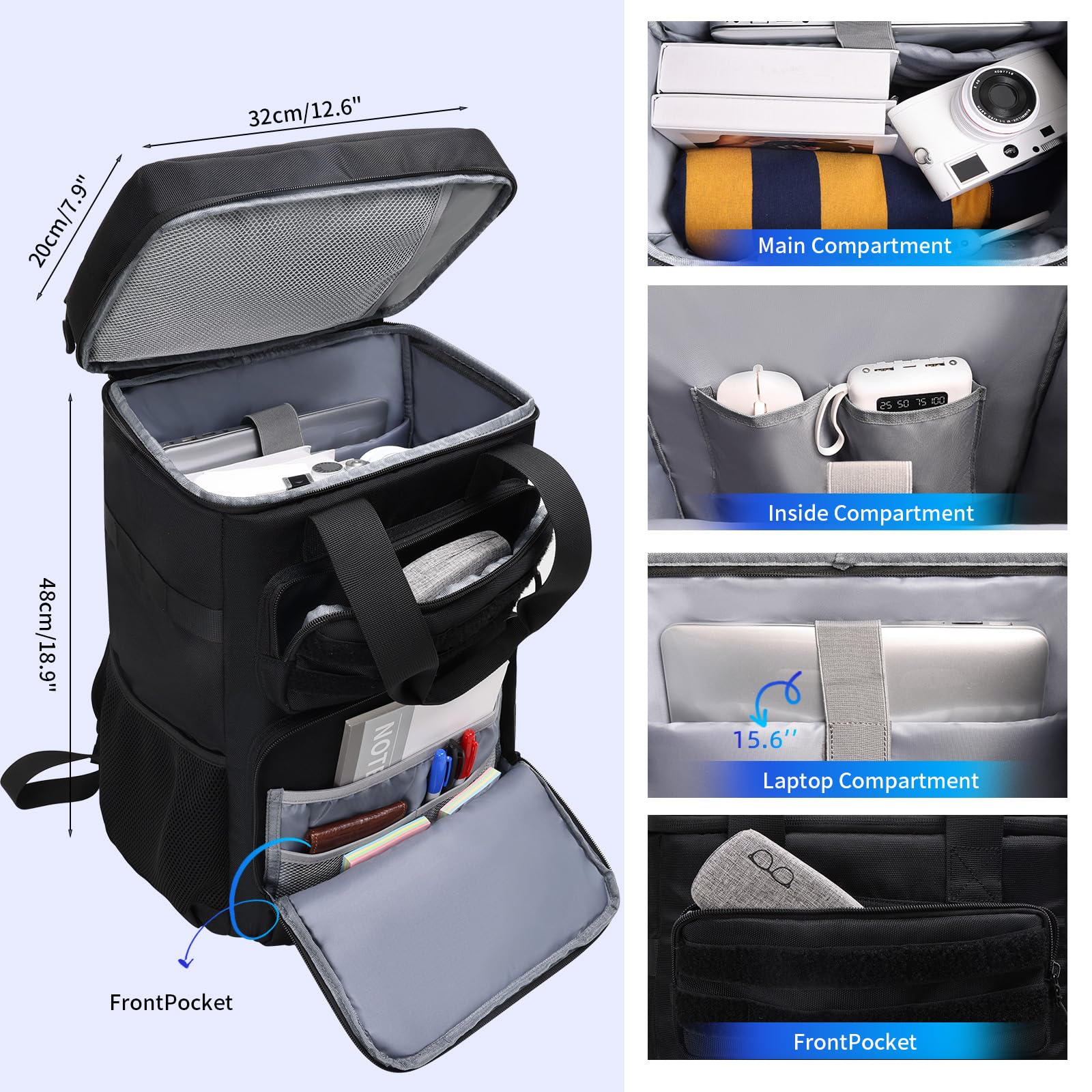 Jetviivid Cooler Backpack top compartment shows separate wet/dry zones for easy packing.