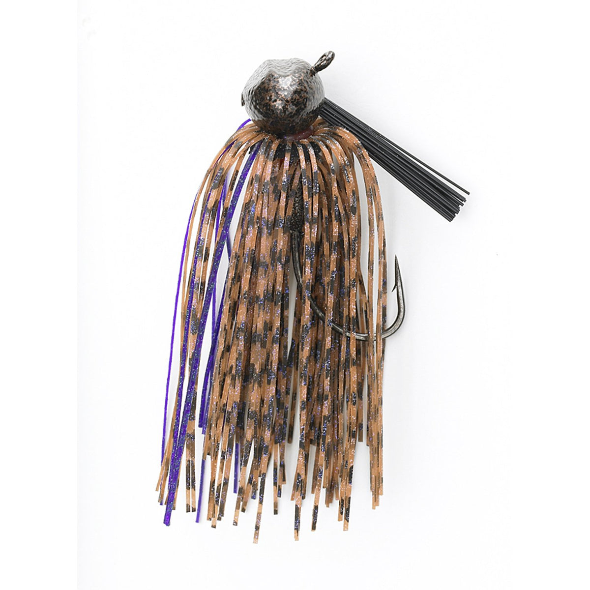 Jewel Bait Company Football Jig in brown 5/8-ounce for deep-water fishing through rocks and brush.
