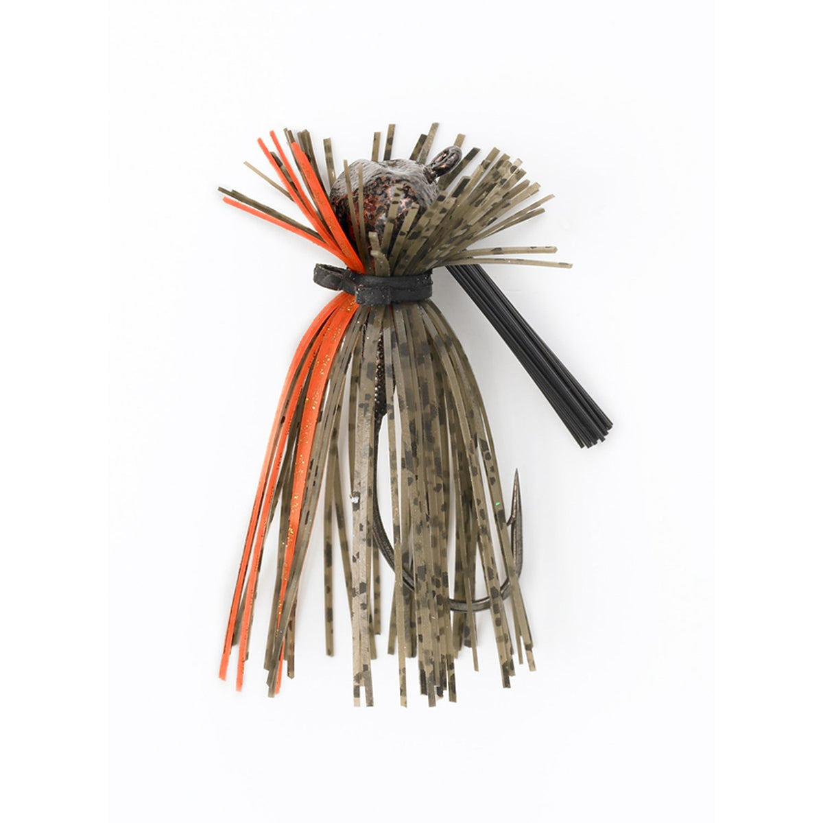 Jewel Bait Company football jig in green gourd orange for deep-water casting and strong hookups.