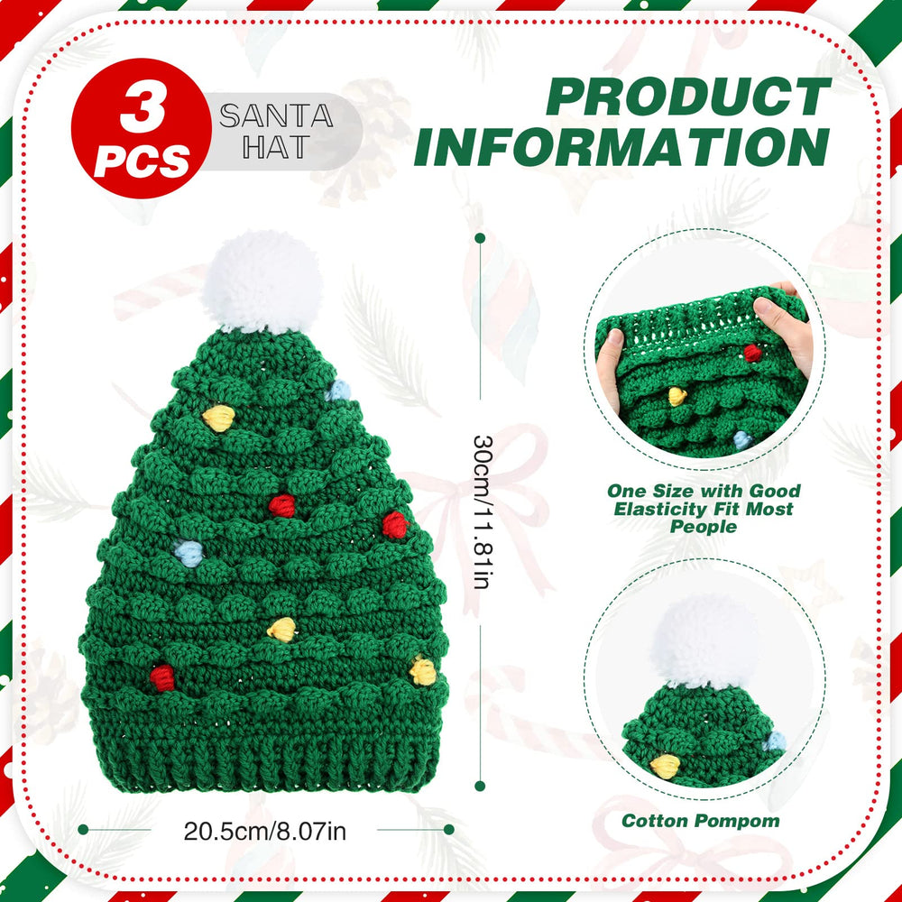Jeyiour 3-piece green Christmas tree hat set — image 2
