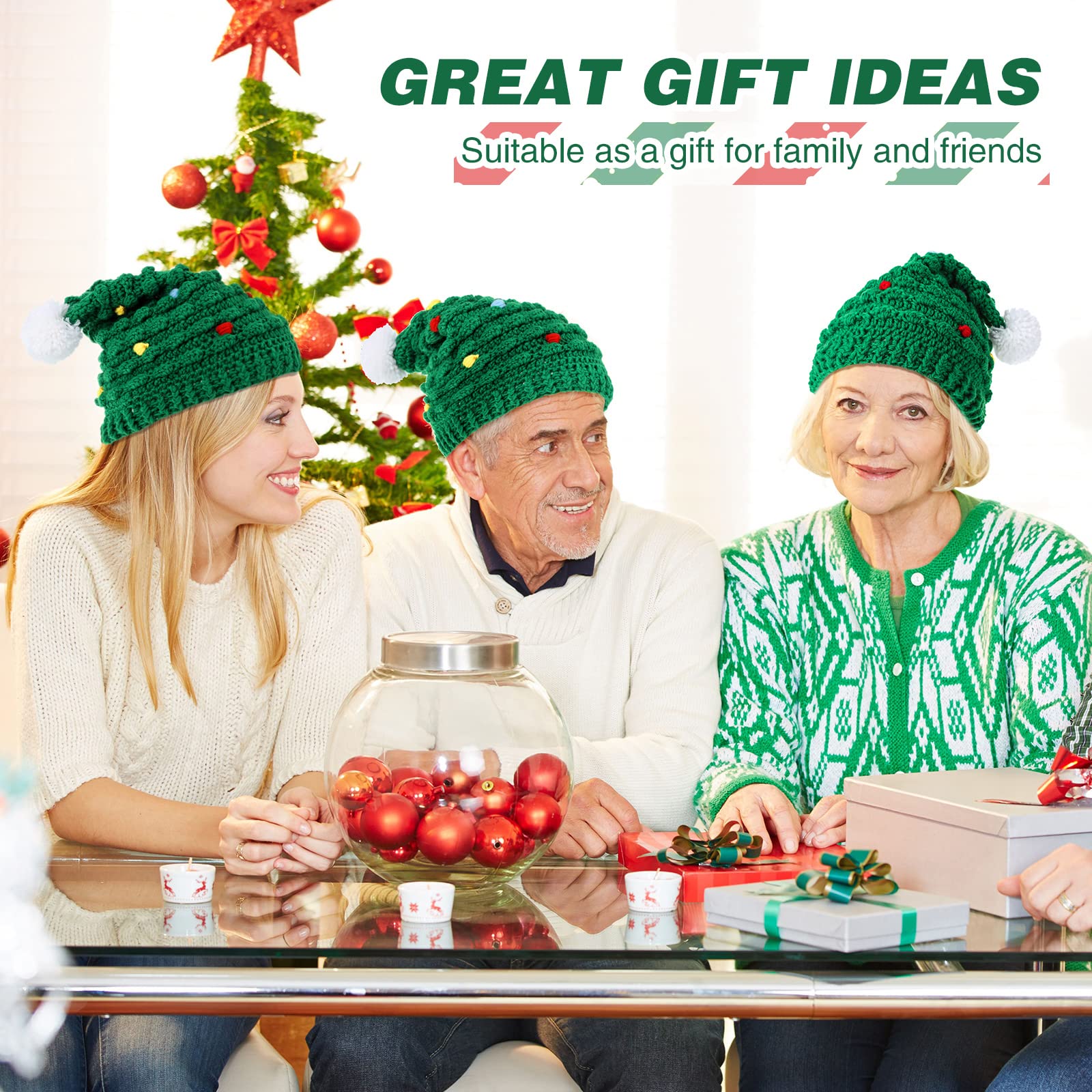 Jeyiour 3-piece green Christmas tree hat set — image 6