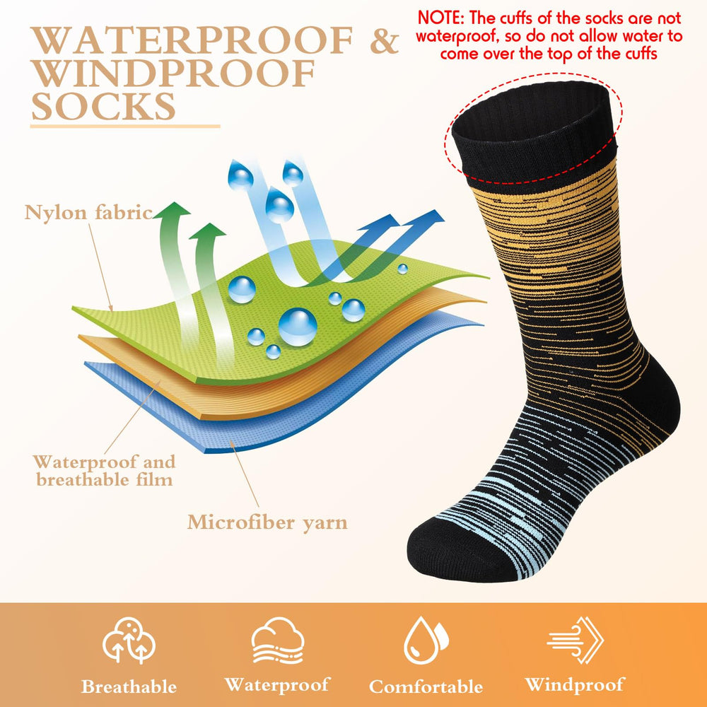 Jeyiour gradient-design socks for camping, hiking, and other outdoor activities.