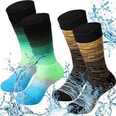 Jeyiour waterproof socks pack of two pairs keeps feet dry during outdoor adventures.