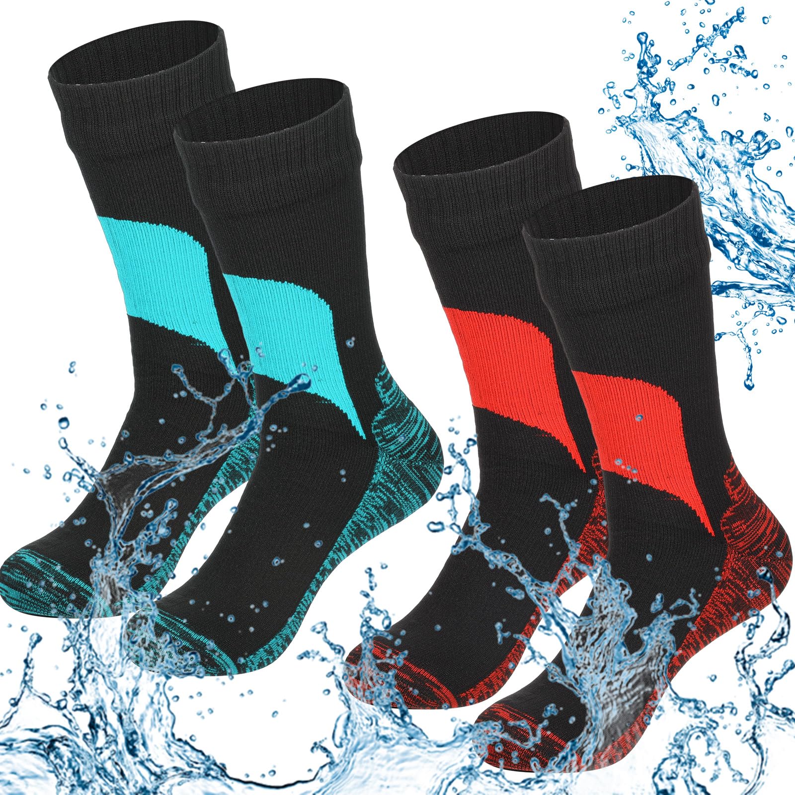 Jeyiour waterproof socks unisex two-pair pack for versatile outdoor use