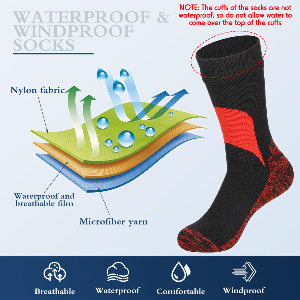 Jeyiour waterproof-socks-winter-warmth-scene shows warm, dry feet during cold outdoor activities.