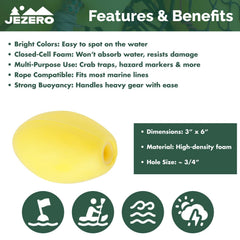 JEZERO trail marker float yellow, easy spotting from afar.