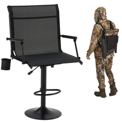 JFHID 360° swivel hunting bar chair base offers stable support on outdoor platforms.