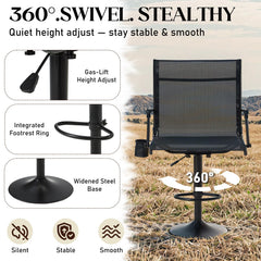 JFHID 360° swivel hunting bar chair mesh back keeps you cool.