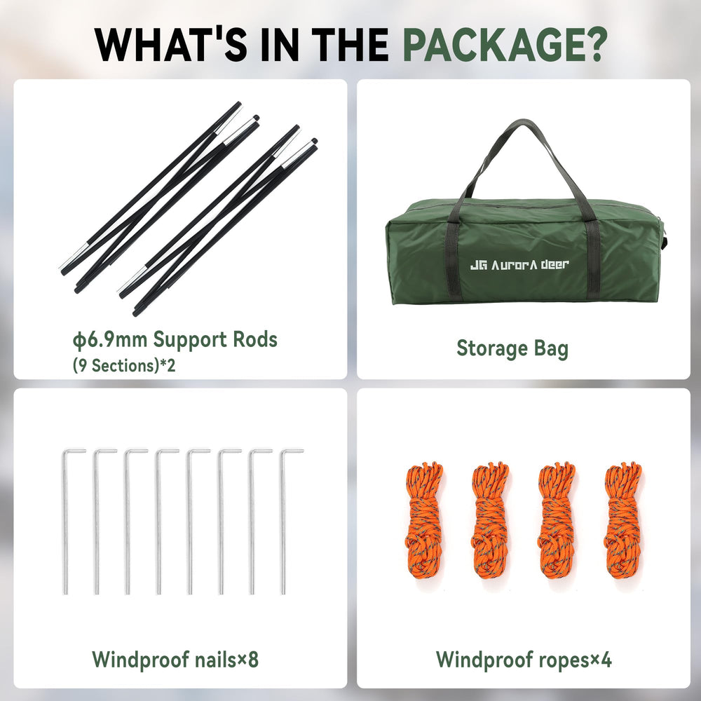 JG AURORA DEER 1-2 person tent quick setup demonstrates effortless 90 second assembly