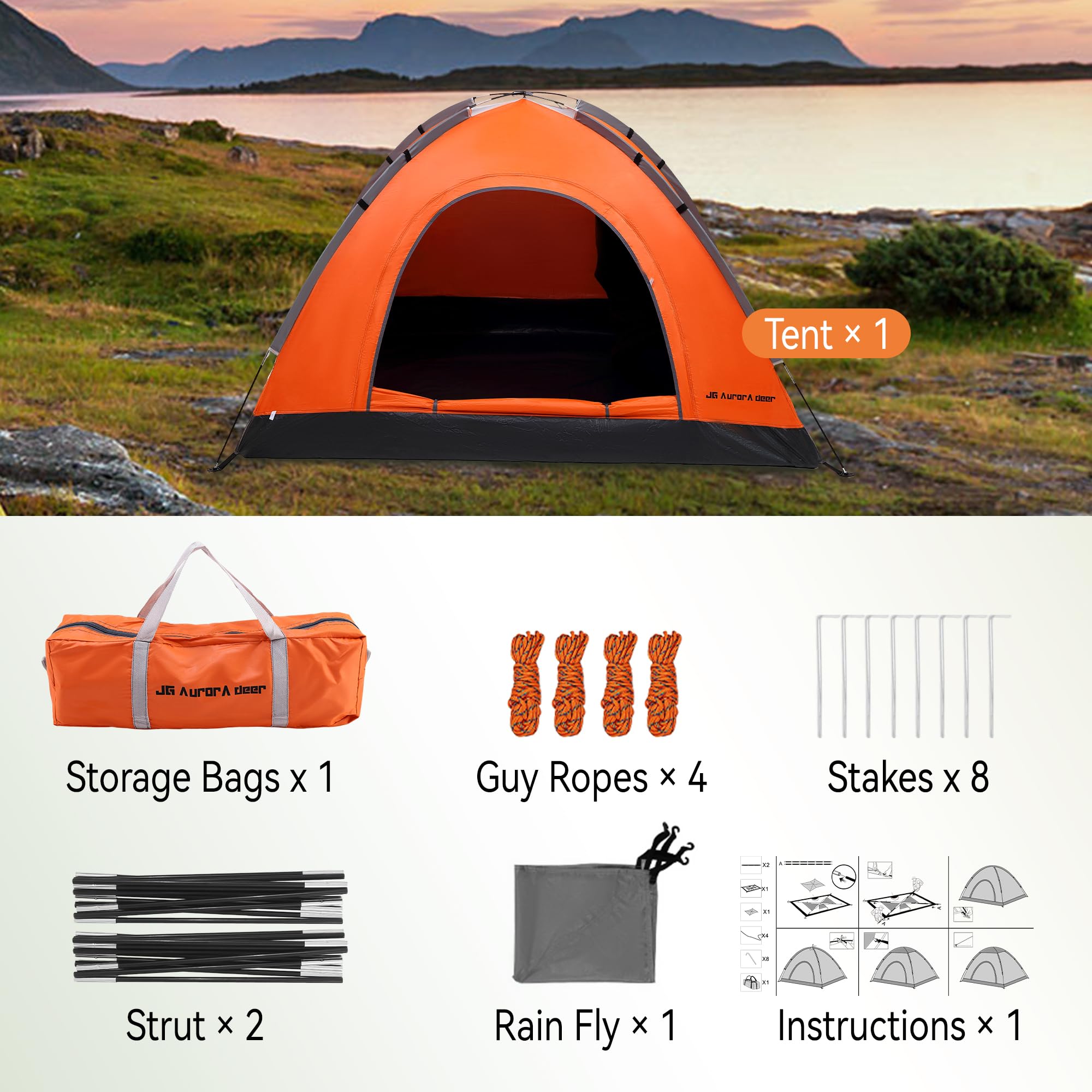 JG AURORA DEER windproof design with UV protection for sunny days