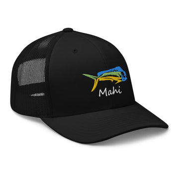 JG Infinite black trucker cap ready for sunny seaside moments