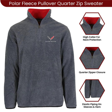 Corvette C7 fleece quarter-zip front allows adjustable ventilation for workouts and chilly commutes