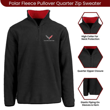 JH Design Group Corvette C7 fleece features mock neck collar and quarter-zip for adjustable warmth