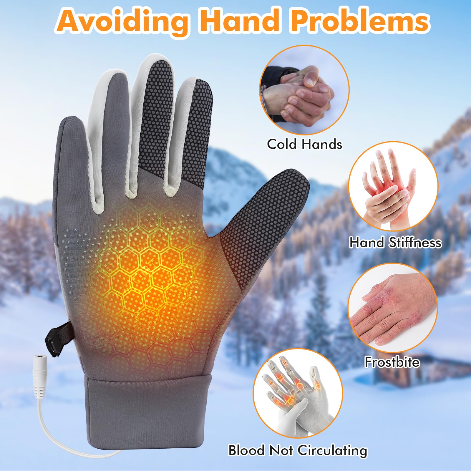 Jhua heated gloves non-slip palm keeps grip secure.