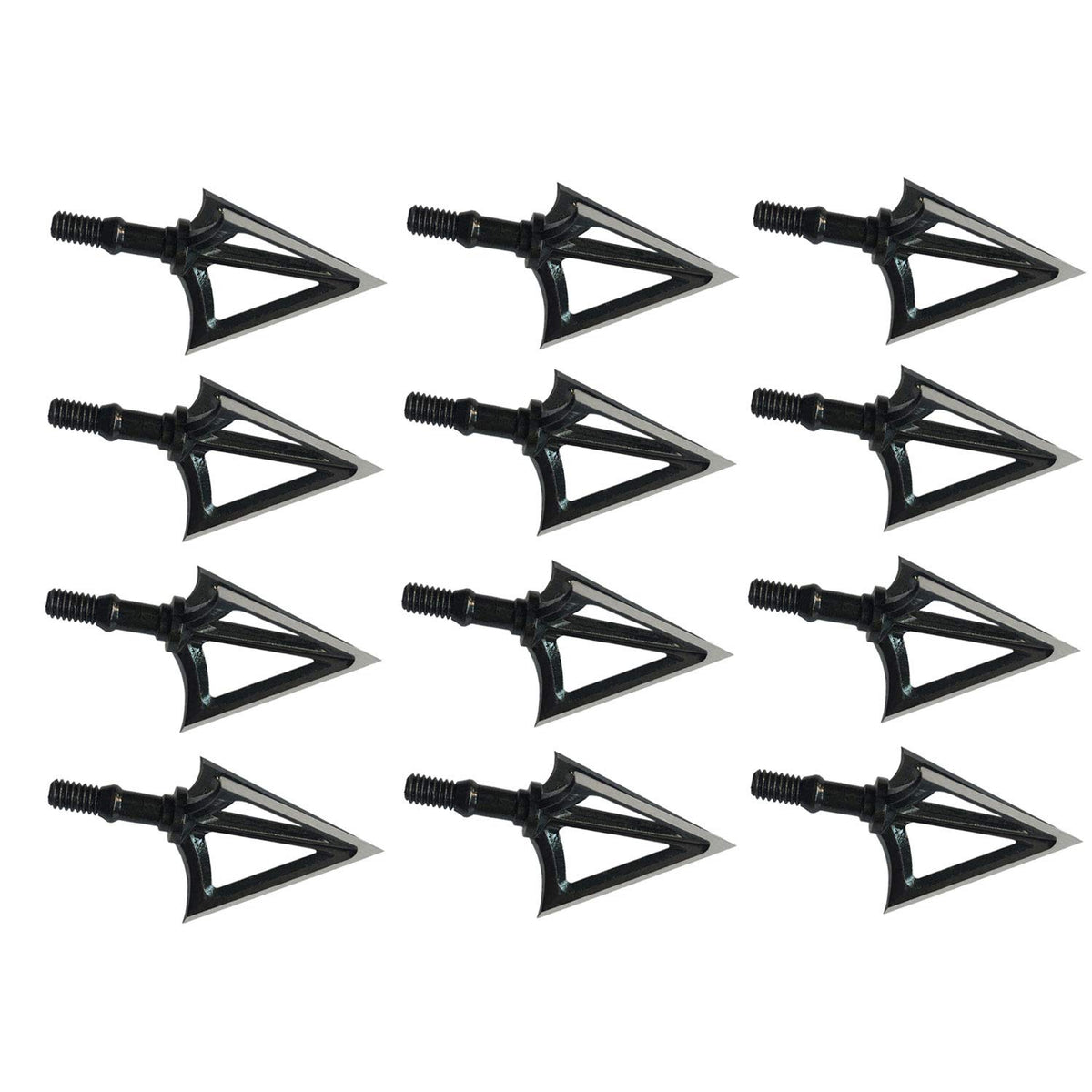 JIANZD Archery Broadheads 100 Grain X1 closeup shows stainless steel blades for durability.