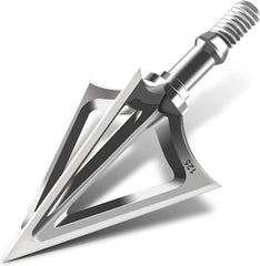JIANZD archery broadheads 125gr fixed blades—close-up view on stainless steel for hunting reliability.