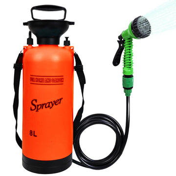 JIESIHAO portable shower with seven modes enables versatile outdoor cleaning.