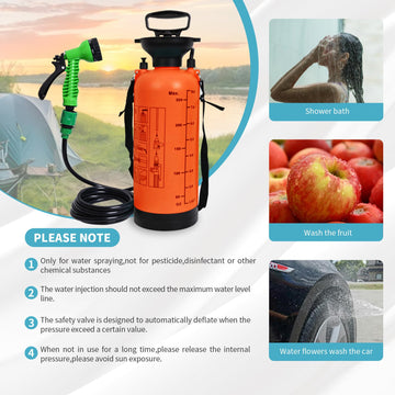 JIESIHAO portable shower with removable hose for convenient rinsing after activities.
