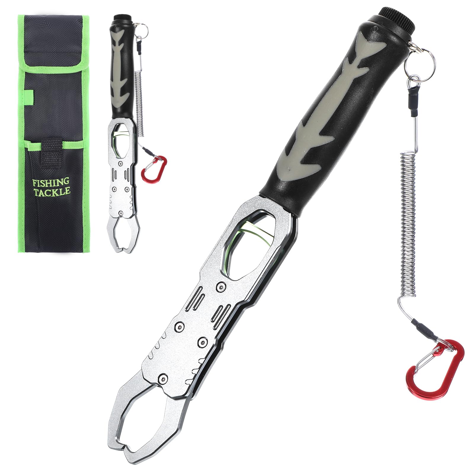 JIEYAO 12-inch fish lip gripper with scale and 360-degree swivel