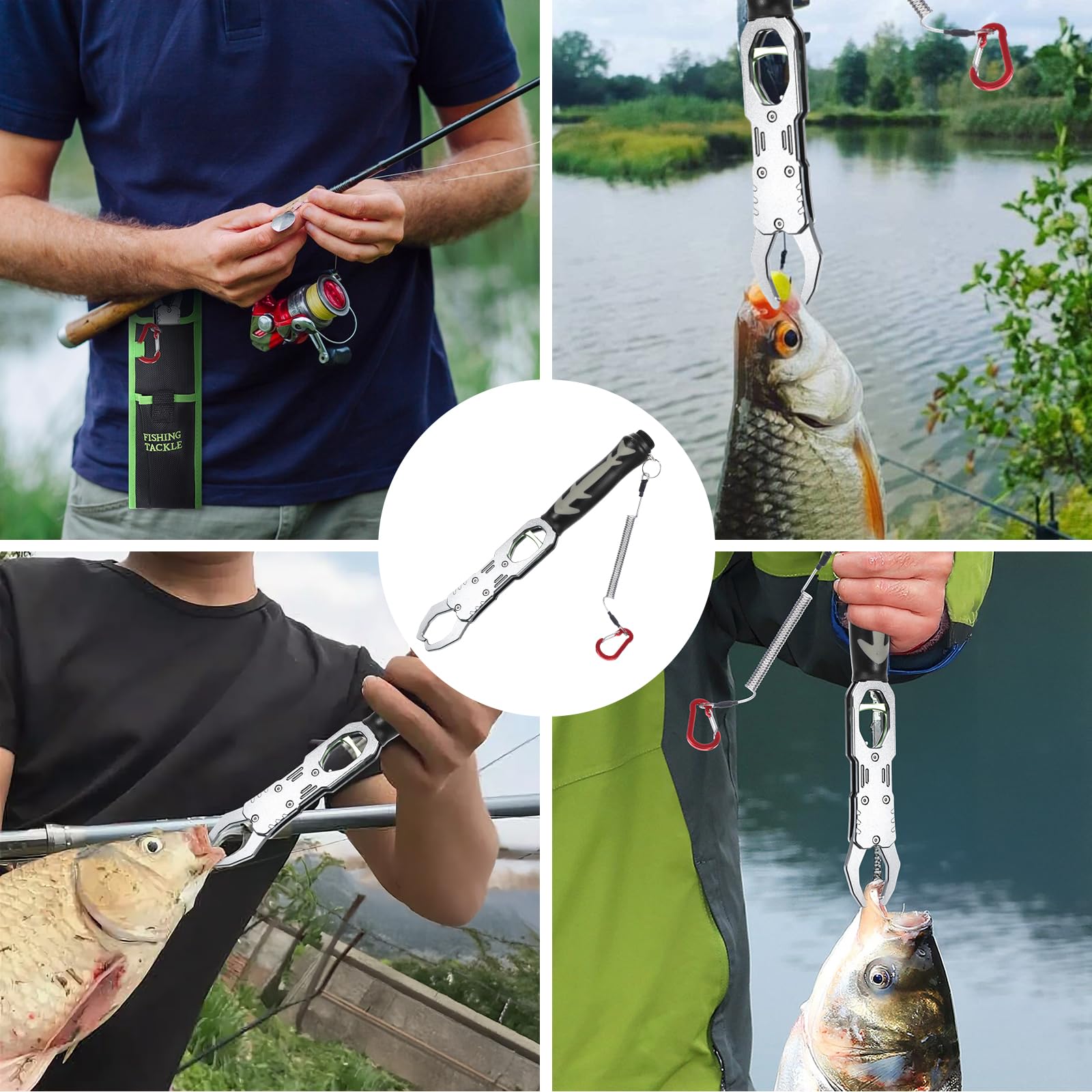 Multi-color fishing lip gripper with carry options