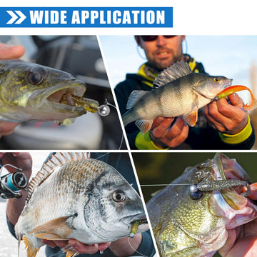 Jig heads being prepared with soft plastics