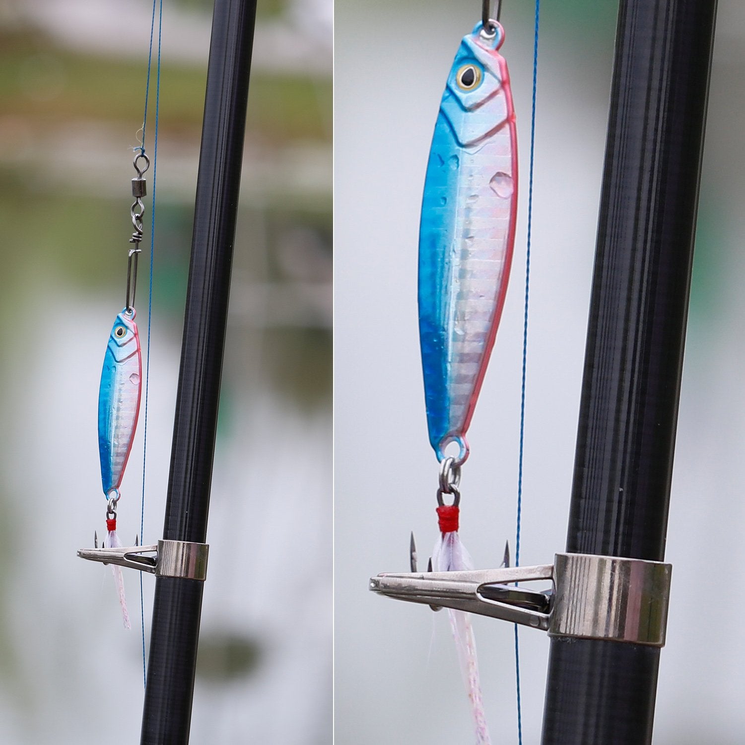 Jig lures and plastic box in packaging