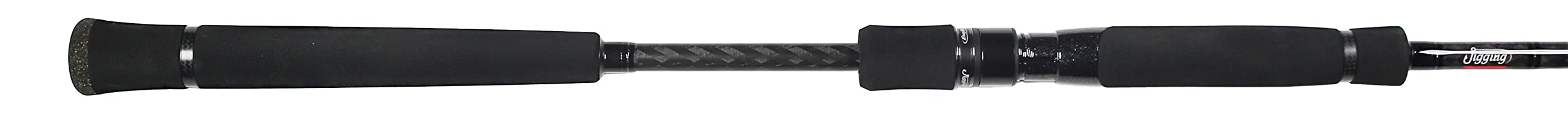 Close-up of Nano Carbon blank highlighting lightweight strength of Jigging World rod