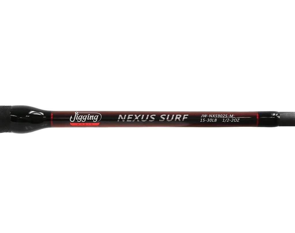 Jigging World Nexus Surf Rod action captures distance casting potential and parabolic power.