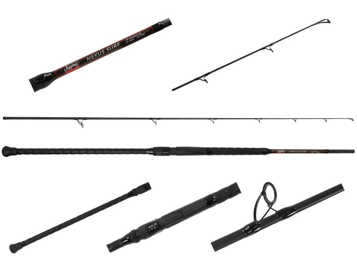 Jigging World Nexus Surf Rod 10' for travel-friendly shore fishing