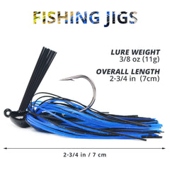 Multi-color silicone skirt on Jigreat jig for bass and perch, image 3