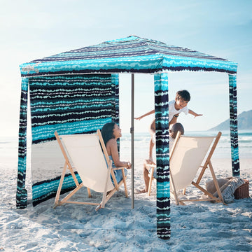 Jihfmo Beach Cabana 6.2ft square canopy providing broad shade for family outings.
