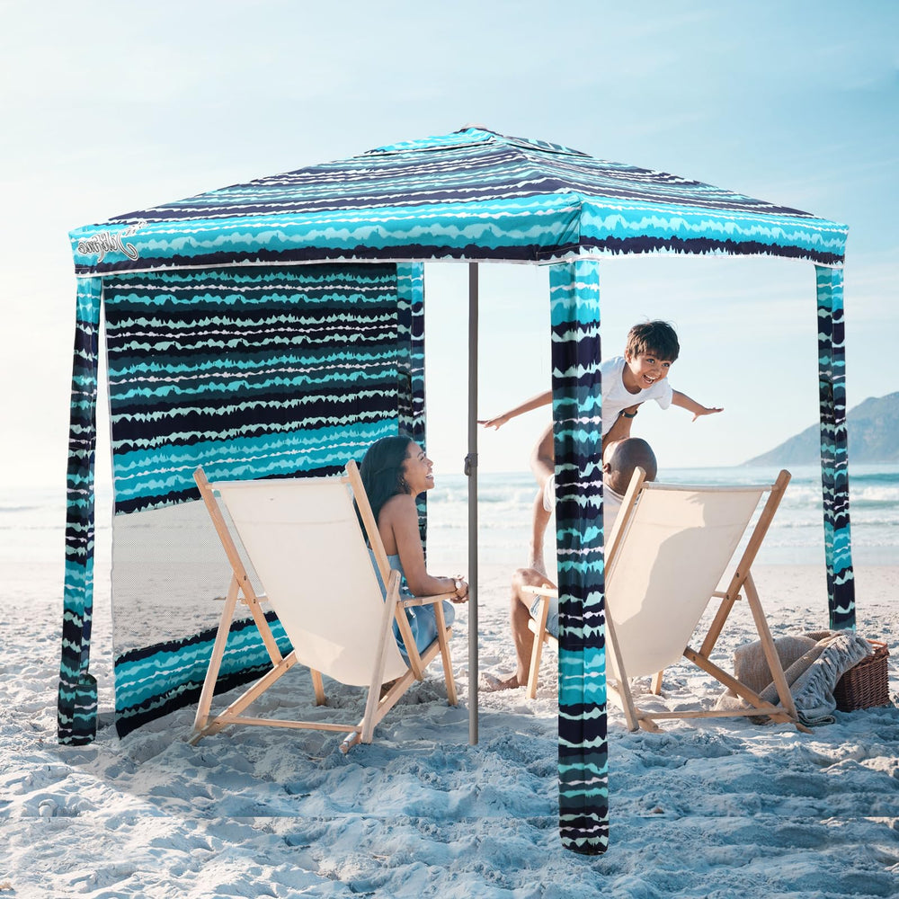 Jihfmo Beach Cabana 6.2ft square canopy providing broad shade for family outings.